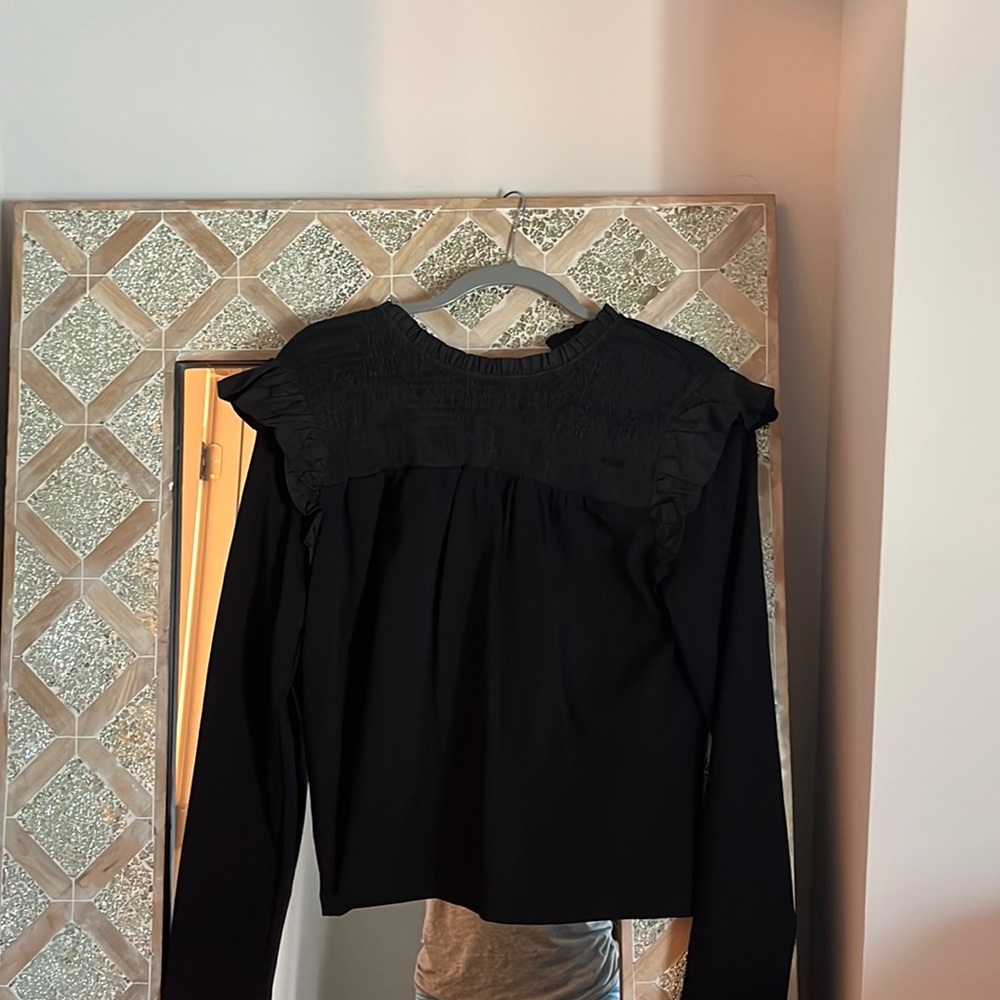 Size medium. Black English factory blouse